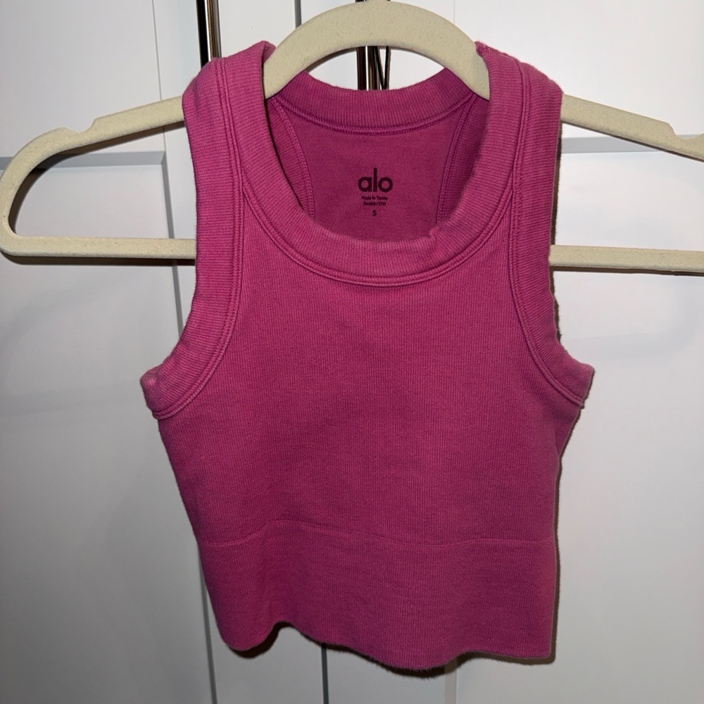 ALO Yoga Seamless Delight High Neck Bra in Raspberry Sorbet